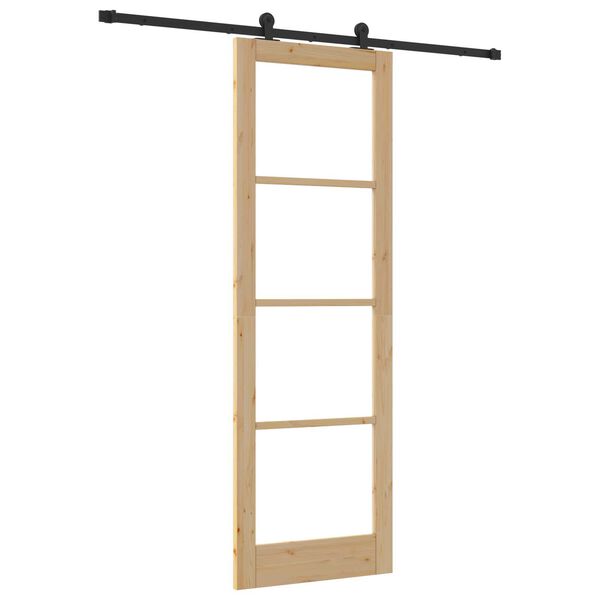 vidaXL Puerta Corredera ORKDAL Natural y negro 78 x 232 cm