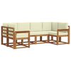 vidaXL Conjunto de sof&aacute;s de exterior 6 uds. Natural y Crema