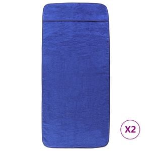 vidaXL Toallas de playa 2 uds tela azul klein 400 g/m&sup2; 60x135 cm