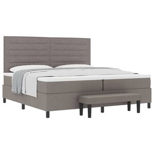 vidaXL Cama tipo Box Spring con colch&oacute;n Taup&eacute; 200 x 200 cm tela
