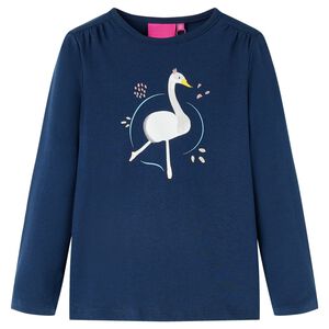 vidaXL Camiseta infantil de manga larga azul marino 116