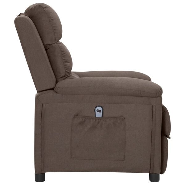 vidaXL Sillón reclinable eléctrico tela gris taupé