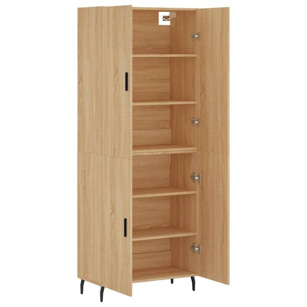 vidaXL Aparador alto madera contrachapada color roble 69,5x34x180 cm