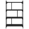 vidaXL Librer&iacute;a de 4 estantes madera de ingenier&iacute;a negra 76x32x123 cm