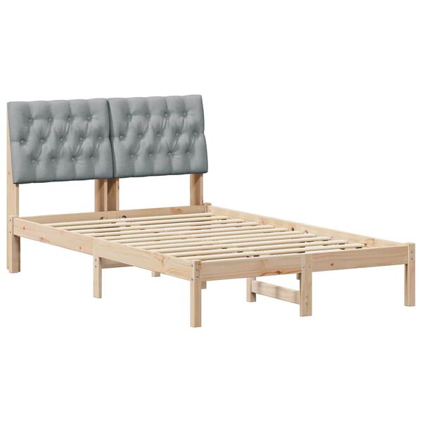 vidaXL Estructura de Cama con Cabecera Tapizada Marr&oacute;n 120 x 190 cm