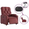 vidaXL Sillón reclinable eléctrico de cuero sintético rojo tinto