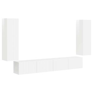 vidaXL Conjunto de mueble para TV de pared 4 pcs brillante