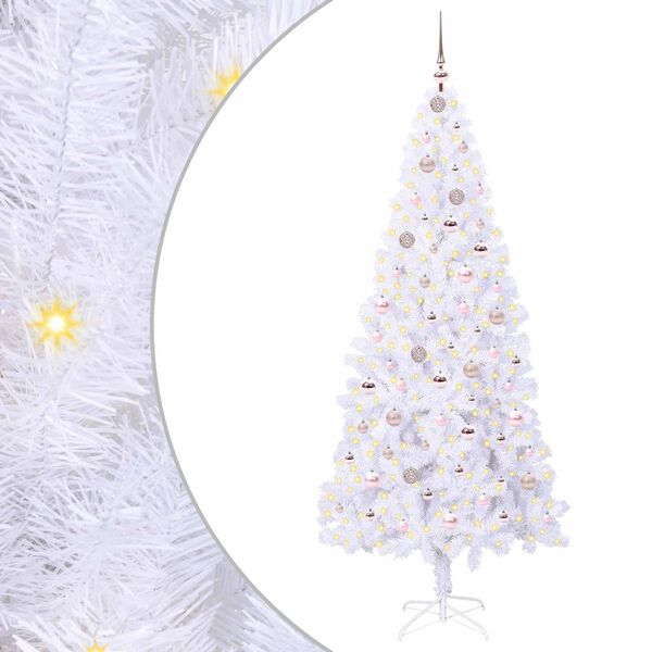 vidaXL Árbol de Navidad artificial con 300 LED 210 cm PVC y Acero