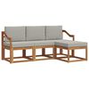 vidaXL Conjunto de sof&aacute;s de exterior 4 uds. Gris Natural y Claro