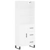 vidaXL Aparador alto madera contrachapada blanco 69,5x34x180 cm