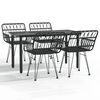 vidaXL Juego de comedor de jard&iacute;n 5 piezas rat&aacute;n sint&eacute;tico negro