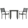 vidaXL Juego de comedor para jard&iacute;n 3 piezas acero y textilene negro