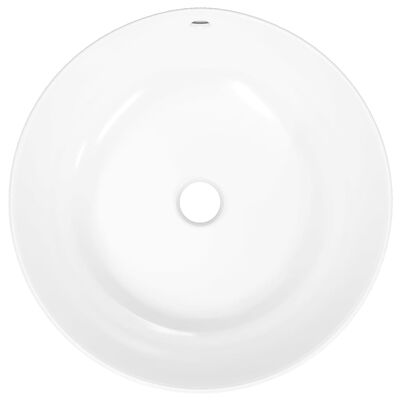 vidaXL Lavabo redondo cerámica blanco 44x17 cm