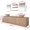 vidaXL Conjunto de muebles de ba&ntilde;o y lavabo 8 piezas beige
