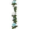 vidaXL Guirnaldas de flores de Navidad 6 uds azul y blanco 240 cm
