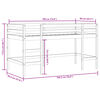 vidaXL Cama alta para niños con túnel madera pino rosa 90x190 cm