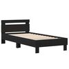 vidaXL Estructura de cama con cabecera Roble Negro 203 x 95 x 70 cm