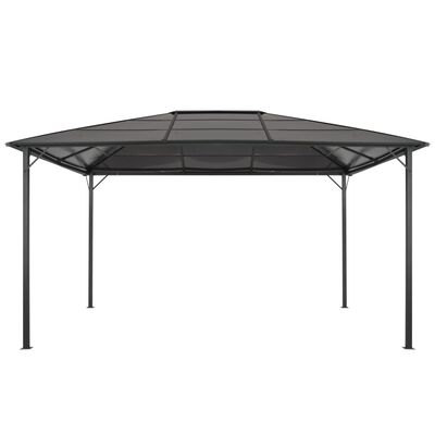 vidaXL Cenador con tejado aluminio 4x3x2,6 m negro