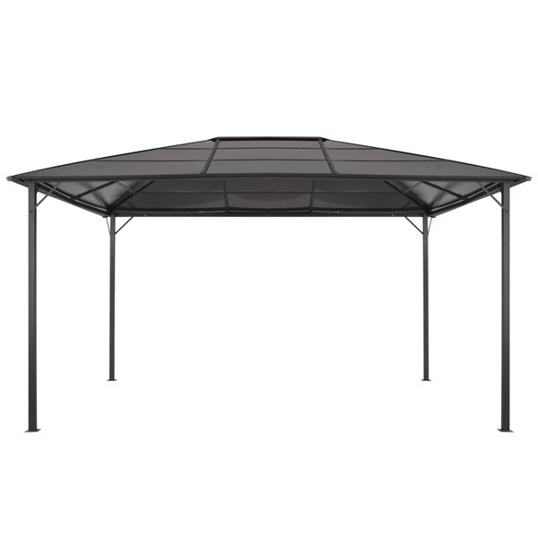 vidaXL Cenador con tejado aluminio 4x3x2,6 m negro