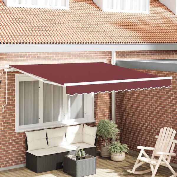 vidaXL Toldo retr&aacute;ctil manual burdeos 300x250 cm