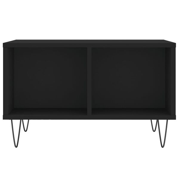 vidaXL Mesa de centro madera contrachapada negro 60x50x36,5 cm