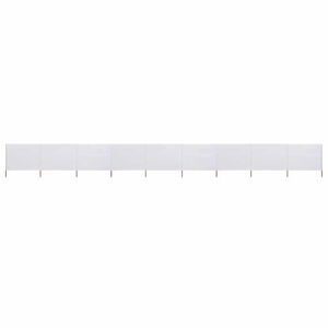 vidaXL Paravientos de 9 paneles tela blanco arena 1200x120 cm