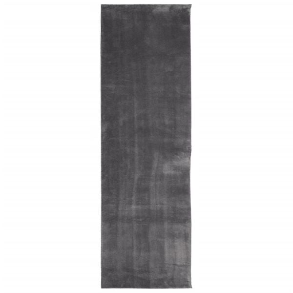 vidaXL Alfombra de pelo corto suave lavable HUARTE antracita 80x250 cm