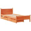 vidaXL Estructura de cama sin colch&oacute;n madera maciza marr&oacute;n 75x190 cm