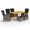 vidaXL Juego de comedor para jard&iacute;n 7 piezas marr&oacute;n