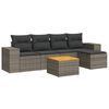 vidaXL Set de muebles de jard&iacute;n 6 pzas y cojines rat&aacute;n sint&eacute;tico gris