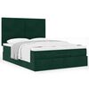 vidaXL Estructura cama otomana colchones terciopelo verde oscuro
