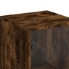 vidaXL Armario auxiliar con puerta de vidrio roble ahumado 35x37x100cm
