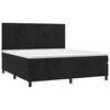vidaXL Cama box spring colch&oacute;n y LED terciopelo negro 180x200 cm