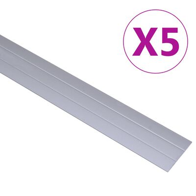 vidaXL Perfiles de suelo 5 unidades aluminio plateado 134 cm