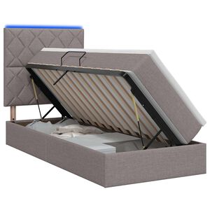 vidaXL Cama de almacenamiento LED con colch&oacute;n Topo 100 x 200 cm Tela