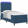 vidaXL Cama tipo Box Spring con colch&oacute;n con LED Azul 90 x 190 cm tela
