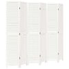 vidaXL Biombo separador de 6 paneles madera maciza Paulownia blanco