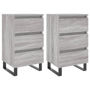 vidaXL Mesita de noche 2 uds madera ingenier&iacute;a gris Sonoma 40x35x69 cm