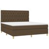 vidaXL Cama box spring con colch&oacute;n tela marr&oacute;n oscuro 160x200 cm