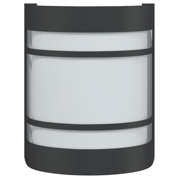 vidaXL Apliques de exterior 2 unidades acero inoxidable negro