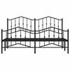 vidaXL Estructura cama sin colchón con estribo metal negro 183x213 cm
