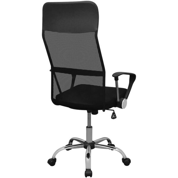 vidaXL silla de oficina poliuretano media densidad 61,5x60 cm negra