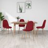 vidaXL Sillas de comedor 4 unidades tela rojo tinto
