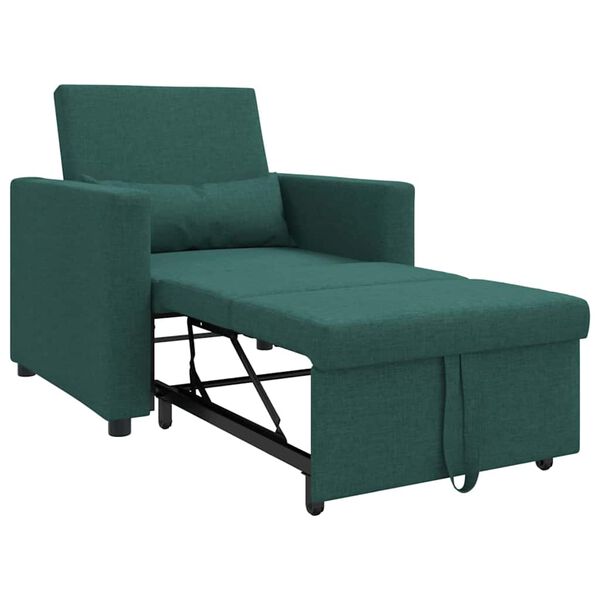 vidaXL Cama Sofá Desplegable Individual Verde oscuro 90 x 165 x 87 cm
