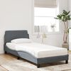 vidaXL Cama con colch&oacute;n Dover terciopelo gris oscuro 90x190 cm