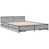 vidaXL Cama con cajones madera ingenier&iacute;a gris Sonoma 120x200 cm