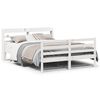vidaXL Estructura de cama con cabecero sin colch&oacute;n blanco 140x200 cm