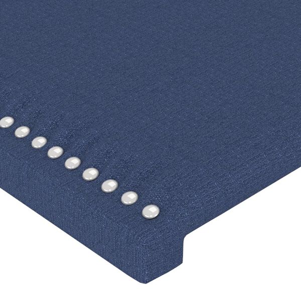 vidaXL Cabecero de cama azul 200x5x118/128 cm Tela