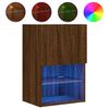 vidaXL Mueble para TV con luces LED roble marr&oacute;n 40,5x30x60 cm