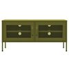 vidaXL Mueble de TV verde oliva 105x35x50 cm acero